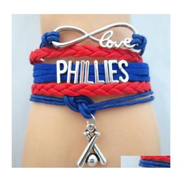 Charm Bracelets Infinity Love Phillies Baseball Sports Team Bracelet Friendship B09361 Drop Delivery Jewellery Dhvnx