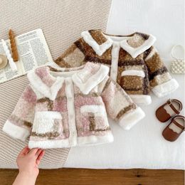 Jackets 6M-5T Toddler Kid Baby Boy Girl Winter Clothes Warm Thick Infant Plaid Coat Childrens Plush Jacket Cute Outfit