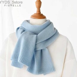 Scarves luxury cashmere scarves sky blue woman winter scarf adults warm wool knitted scarf ladies girls kids small shl solid Colour YQ231114