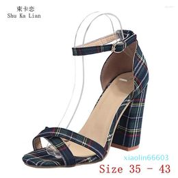Sandals Women High Heels 10 CM Gladiator Pumps Woman Heel Party Wedding Shoes Plus Size 35 - 43