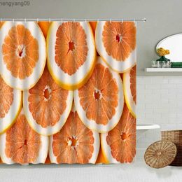 Shower Curtains Fresh Fruit Shower Curtain Pineapple Orange Strawberry Summer Theme Bathroom Wall Deco With Waterproof Washable R231114