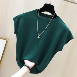 Women's T-Shirt Ice silk top women's summer loose short-sleeved t-shirt bottoming shirt knitted P3 1176 230414