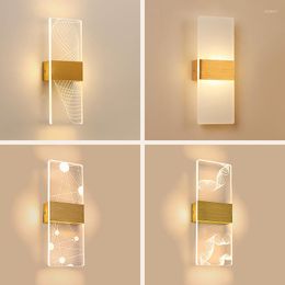 Wall Lamps Led Light Modern Bedside Lamp 4W Creative Acrylic For Bedroom Living Room Aisle Home Decoration Warm/White