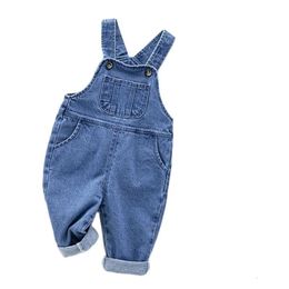 Overalls Spring Toddler Jumpsuit Casual Jeans Bib Pants Fashion Kids Baby Boy Denim Overalls Suspender Trousers Autumn Girls Outfits 1-3T 230414
