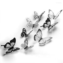 Wall Stickers 18/36pcs 3D Crystal Butterfly Creative Butterflies With Diamond Home Decor Kids Room Decoration Art Decals