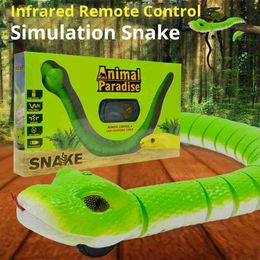 Electric/RC Animals 1Pc Children Electric Charging Simulation Remote Control Snake Animal Toy Random Color Boy Toy Q231114