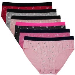 Women's Panties 4pcs/lot Big Yards 2XL/3XL/4XL Print Flower Lady Cotton Large Briefs Women's Underwear Plus Size Mommy Pants 89556 230414