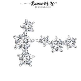 Stud Bamoer U Starry Moissanite Earrings 925 Sterling Silver Constellation Ear Stud Irregular Gemstone for Women Wedding Jewelry Gift YQ231114