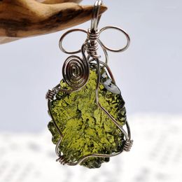 Chains Natural Exquisite Flawless Crystal Meteorite Pendant Necklace Czech Rim Box