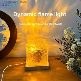 Night Lights Dynamic Rotating Water Ripple Projector Night Light Home Decor Houses Bedroom Aesthetic Atmosphere Christmas Gift Sunset Lights Q231114