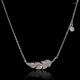 Pendant Necklaces DODO Simple Feather Pendants Necklace For Women Silver Color Chain Engagement Fashion Jewelry Bijoux Femme Wholesale