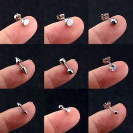 Stud 1PCS Gem Stainless Steel Earring Stud Cartilage Tragus Bar Helix Upper Ear Stud Charm Eardrop Women Fashion Jewellery P230411