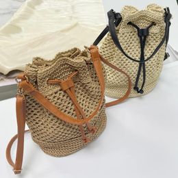 Shopping Bags 2023 Fashion Rattan Women Shoulder Large Capacity Handbags Ladies Woven Female Summer Beach Straw Casual Tote Purses