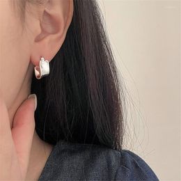 Hoop Earrings S925 Silver Needle Irregular Geometric For Women Simple Style Huggies Jewelry Handmade Gifts Eh881