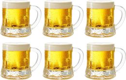 Tumblers 6PCS Mini Mason Beer Mug Heavy Base Glasses Fun Party Entertainment Beverage Drinking Glassware Tumbler Whiskey Coffee Espresso 230413