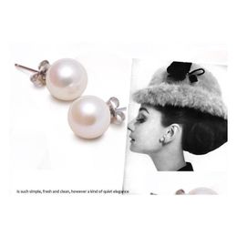 Stud 925 Sterling Sier Pearl Earring Jewellery Romantic Charm Simple 6/8/10 Mm Ball Earrings Drop Delivery Dhgarden Dhazh