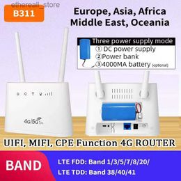 Routers YLMOHO B311 300Mbps Wifi Router 4000mAh Battery 4G LTE CPE Mobile Router LAN/WAN Port Broadband With SIM Hotspot 32 Users Q231114