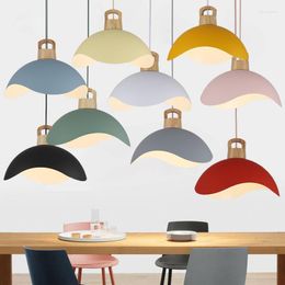 Pendant Lamps Nordic Ceiling Wood Aluminum E27 Light Dining Table Bedroom Bedside Kitchen Living Room Decorative Hang Lighting