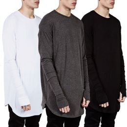 Men's T-Shirts Men's Hip Hop Streetwear Thumb Hole Long Sleeve T Shirt Wholesale Fashion Male Spring Oversize Design Hold Hand T-Shirts 230414