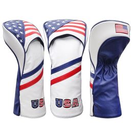 Other Golf Products USA Patriot Head Covers Driver 1 3 5 Fairway Woods Headcovers Fits 460cc Drivers PU Style 230413