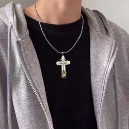 Pendant Necklaces Buy 1 Get Gift Free Stainless Steel Christian Jesus Cross Patten Necklace For Women And Men Chain Choker Statement