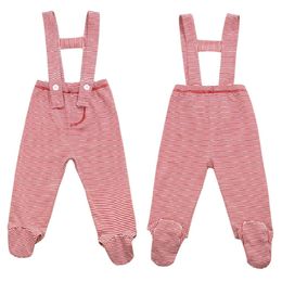 Overalls Baby Pants 0-18M Spring Autumn born Footied Suspenders Pants Baby Boys Girls Trousers High Waisted Infants Leggings 230414