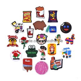 Shoe Parts Accessories More Than 1200Pcs Mexican Style Soft Rubber Pvc Charms Clog Buckles Jibz For Croc Xmas Birthday Gifts Part Fa Otlo8