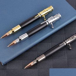 Ballpoint Pens Diy Gun Metal Bolt Action Pen Antique Solid Brass Rifle Clip Ball Personalized Logo Man Cool Gifts Drop Delivery Offi Dh9Vc