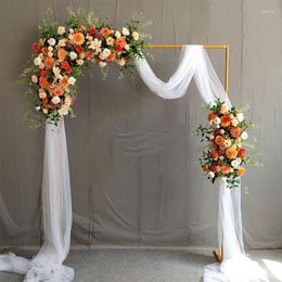 Party Supplies Wedding Arch Background Frame Wrought Iron Flower Stand Custom Home Birthday Wall Decorative Shelf Gold White