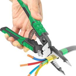 9Inch Electrician Pliers Large Needle Nose for Wire Stripping Cable Cutters Terminal Crimping Hand Tools Dctjb