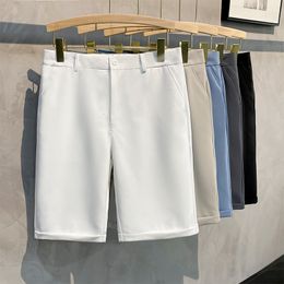 Men's Shorts 5 Colours Korean Men Straight Shorts Summer Breathable Comfortable Fashion British Style Business Male Office Casual Shorts 230414
