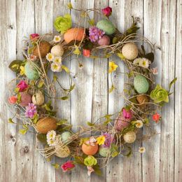 Decorative Flowers Easter Garland Diy Egg Artificial Wreaths Wedding Home Wall Door Hanging Party Decoration Wreath
