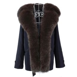 Womens Fur Faux Maomaokong Winter coats womens clothing natural real fox fur coat parkas Rabbit lining Jackets 231113