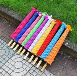 Umbrellas Wedding Parasols Paper Parasol Sun Accessories Handmade Solid Colour Umbrella Sunshade 50 Pcs SN967