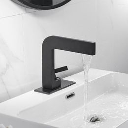 Bathroom Sink Faucets Modern Matte Black Basin Faucet Copper Under Counter And Cold Mixer Deck Mounted Water Tap Ceramic Plate Spool