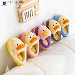 Slipper Child Cotton Shoes Kids Winter Slippers Toddler Boys And Girls Baby Cute Duck Parent-child Non-slip Home Slippers MiaoyoutongL231114