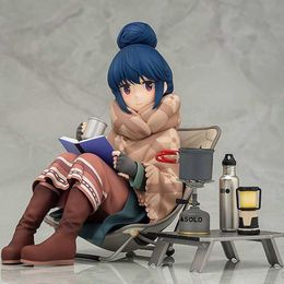 Action Toy Figures 12CM Laid-Back Camp Anime Figure Kakamigahara Nadeshiko Inuyama Aoi Shima Rin PVC Action Figure Collection Model Doll Toys Gift AA230413