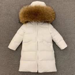 Down Coat Russian Winter 30 Children Jacket for Boys Girls Super Big Genuine Fur XLong Kids Snowsuits Clothing 231113