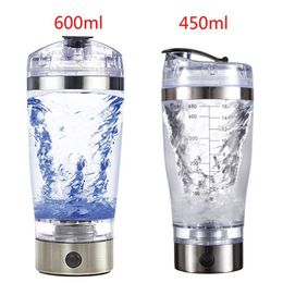 Water Bottles USB Rechargeable Electric Mixing Portable Protein Powder Shaker Bottle Mixer B85C 230413