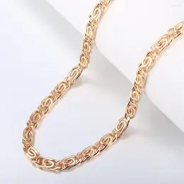 Chains 6mm Snail Link Chain Necklace For Women Girls 585 Rose Gold Color Jewelry Gift CN63