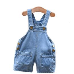 Overalls Children's Clothing Suspenders Jeans Summer Boys Girls Trousers Denim Shorts Fashion Casual Baby Open Crotch Children's Pants 230414