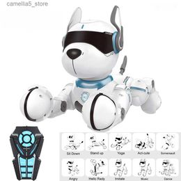 Electric/RC Animals Remote Control Toys Dog Smart Talking Walk Interactive Pet Puppy Robot Dog RC Robot Voice Control Intelligent Toy for Kids Q231114