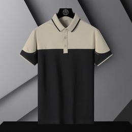 Men's Polos Korea Style Brand Fashion Polo Shirts Short Sleeve Men's Patchwork Summer Polyester Breathable Tops Tee Oversize 4XL 230414