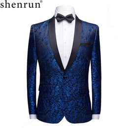 Men's Suits Blazers Men Fashion Slim Fit Suit Jacket Skinny Tuxedo Casual Blazer Floral Jacquard Shawl Lapel Costume Wedding Party Prom mens blazers 231113