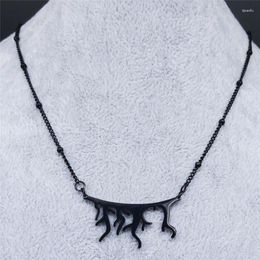 Colares de pingente gótico preto ramos cor de aço inoxidável feminino masculino presente corrente pingentes jóias colares n4143s06