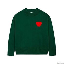 AM I Paris Amis Designer Sweater Amiswater Jumper Hoodie Winter Thick Sweatshirt Jacquard A-word Red Love Heart Pullover Men Women Amiparis 76HA