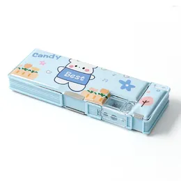 Cartoon Stationery Box With Pencil Sharpener Plastic Case School Storage Kid Cute Pen Student Gifts