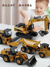 Diecast Model Cars 1/50 Scale Diecast Alloy Excavator Toy Car For Kids Boys Engineering Truck Toys Forklift Crane Dump Truck Children's Toys GiftL231114
