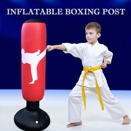 Sand Bag Gym Fitness Boxing Children Inflatable PVC Sports Workout Fight Column Toy Kids Pressure Training Sandbag 230413