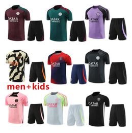 24/25 PSGes tracksuit 2024 2025 PARIS Sportswear training suit Short sleeved soccer Jerseys kit uniform chandal adult sweatshirt Sweater men kids equipments